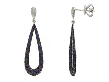 EFFY 14K WHITE GOLD DIAMOND,NATURAL SAPPHIRE EARRINGS