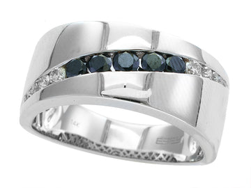 EFFY 14K WHITE GOLD DIAMOND,BLACK DIAMOND, RING