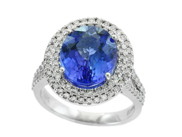 EFFY 14K WHITE GOLD DIAMOND,TANZANITE RING