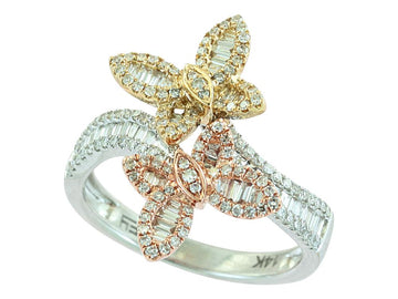 EFFY 14K WHT/YEL/PNK DIAMOND RING