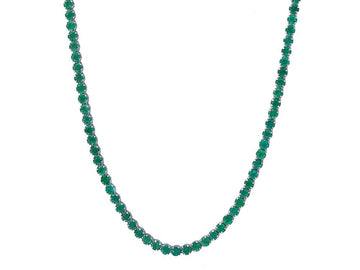 EFFY 14K WHITE GOLD NATURAL EMERALD NECKLACE