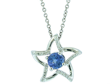 EFFY 925 SILVER DIAMOND,TANZANITE PENDANT