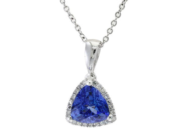 EFFY 14K WHITE GOLD DIAMOND,TANZANITE PENDANT