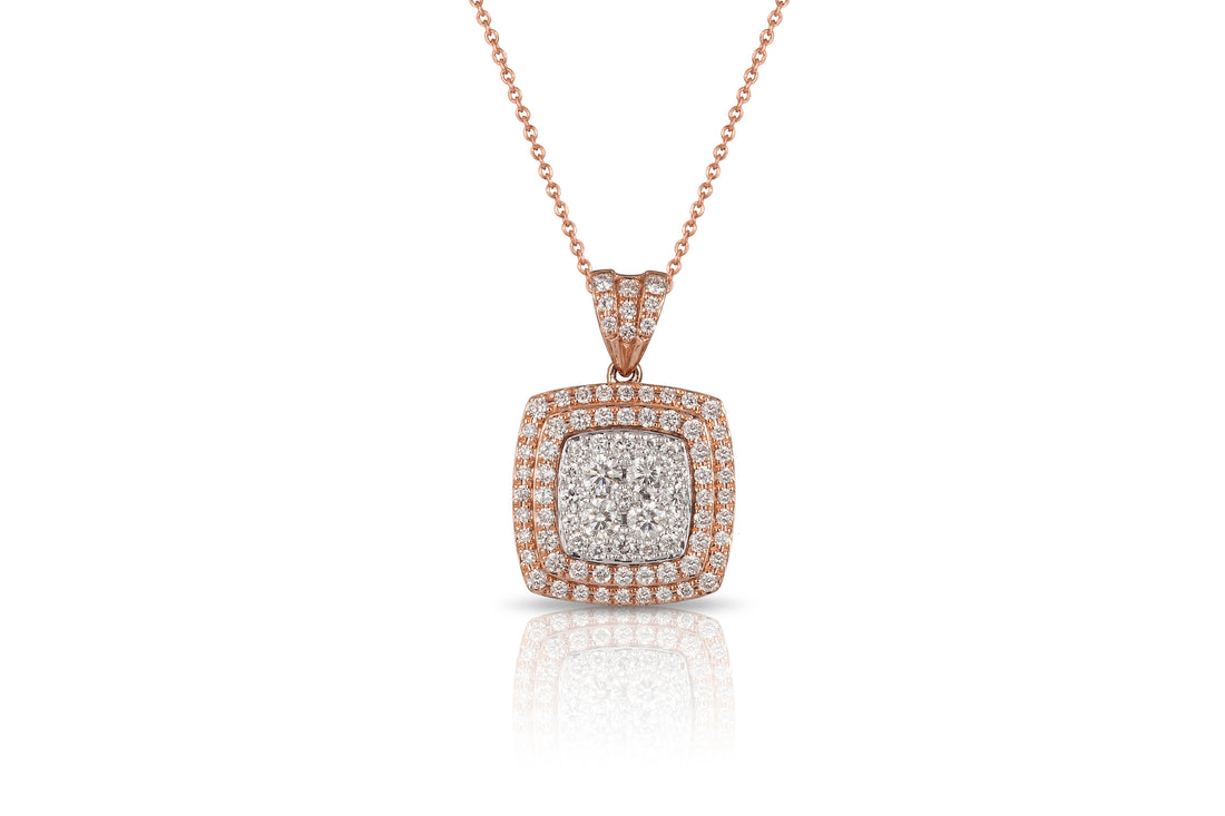 Effy 14K Wht/Rose Gd Diamond Pendant