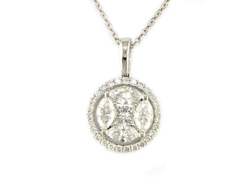 EFFY 18K WHITE GOLD DIAMOND PENDANT