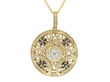 EFFY 14K YELLOW GOLD DIAMOND,ESPRESSO DIAMOND, PENDANT