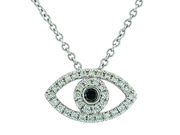 EFFY 14K WHITE GOLD DIAMOND,BLACK DIAMOND, PENDANT