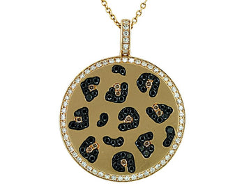 EFFY 14K YELLOW GOLD DIAMOND,BLACK DIAMOND,ESPRESSO DIAMOND, PENDANT